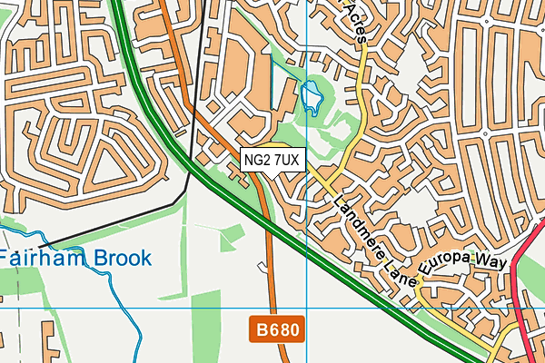 NG2 7UX map - OS VectorMap District (Ordnance Survey)