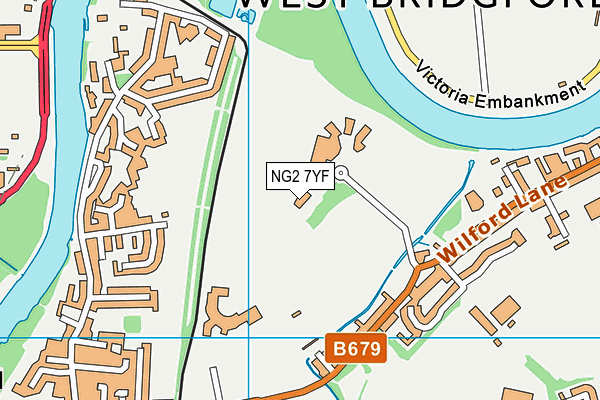 Gresham Sports Park map (NG2 7YF) - OS VectorMap District (Ordnance Survey)