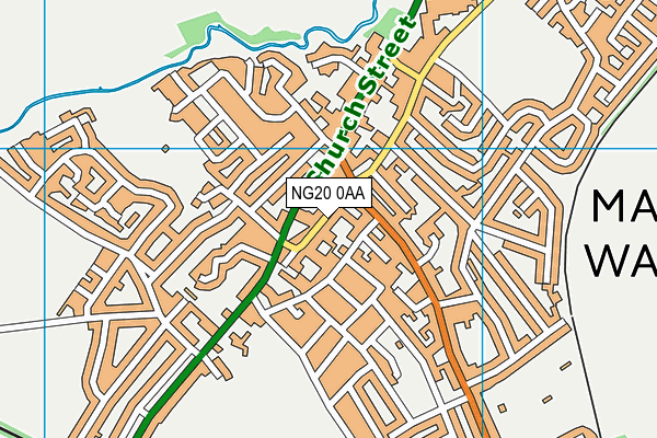 NG20 0AA map - OS VectorMap District (Ordnance Survey)