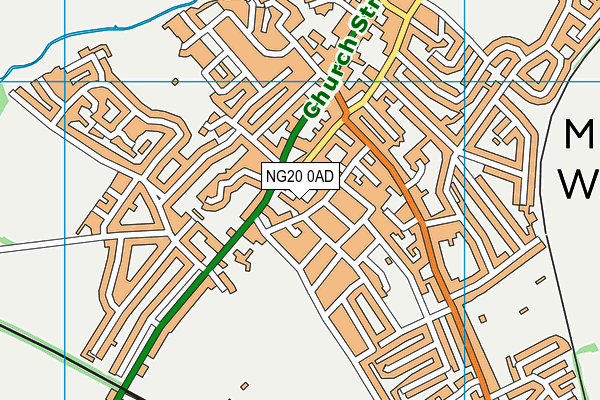 NG20 0AD map - OS VectorMap District (Ordnance Survey)