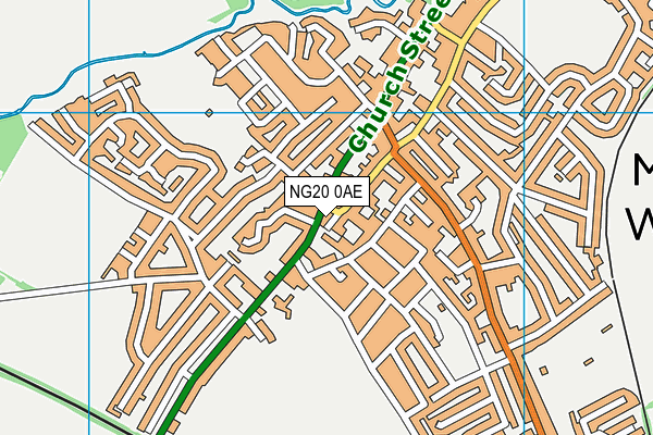 NG20 0AE map - OS VectorMap District (Ordnance Survey)