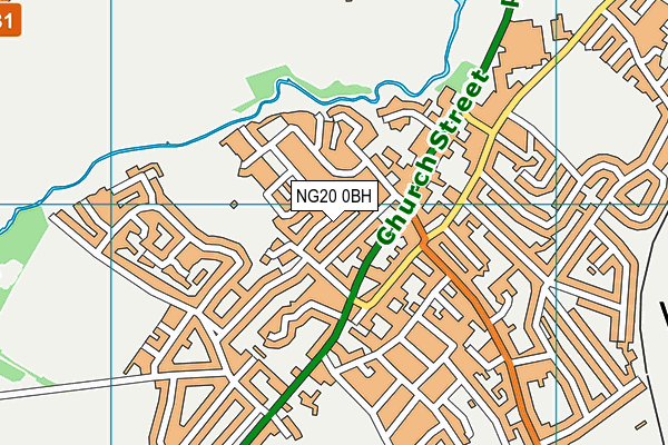 NG20 0BH map - OS VectorMap District (Ordnance Survey)