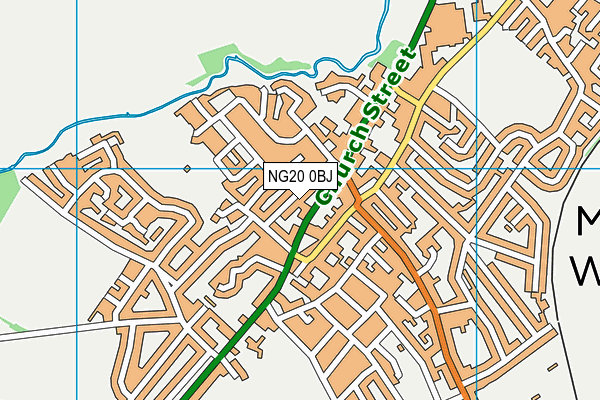 NG20 0BJ map - OS VectorMap District (Ordnance Survey)