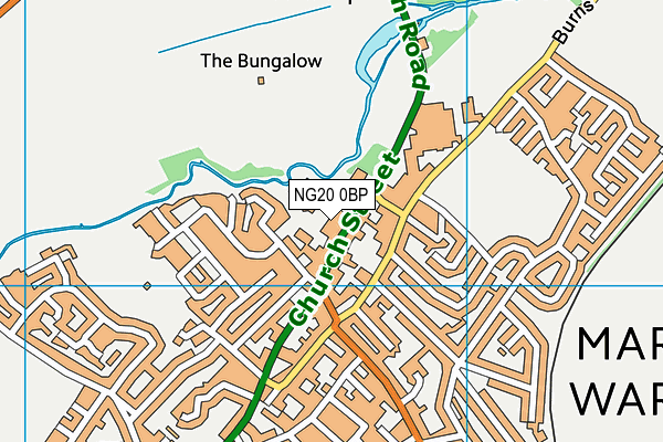 NG20 0BP map - OS VectorMap District (Ordnance Survey)