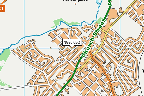 NG20 0BQ map - OS VectorMap District (Ordnance Survey)