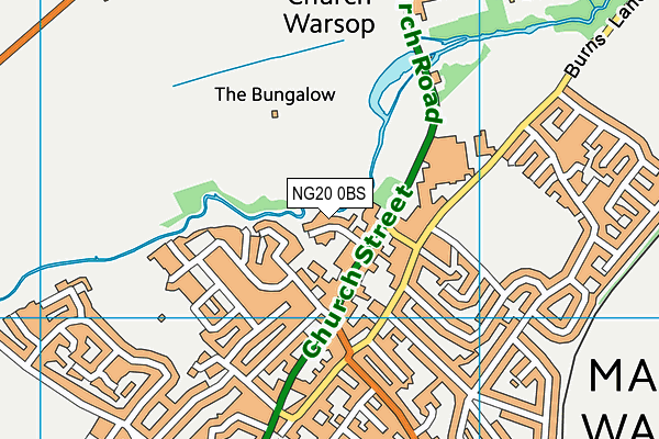 NG20 0BS map - OS VectorMap District (Ordnance Survey)