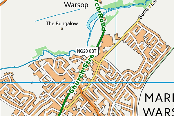 NG20 0BT map - OS VectorMap District (Ordnance Survey)