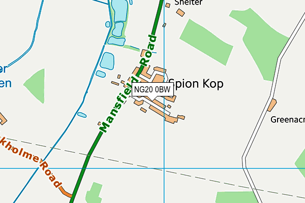 NG20 0BW map - OS VectorMap District (Ordnance Survey)