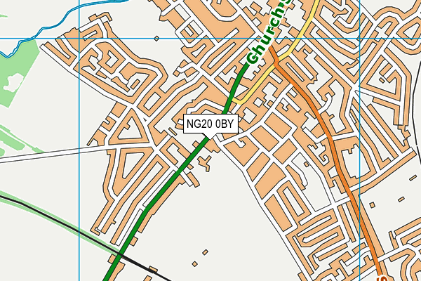 NG20 0BY map - OS VectorMap District (Ordnance Survey)