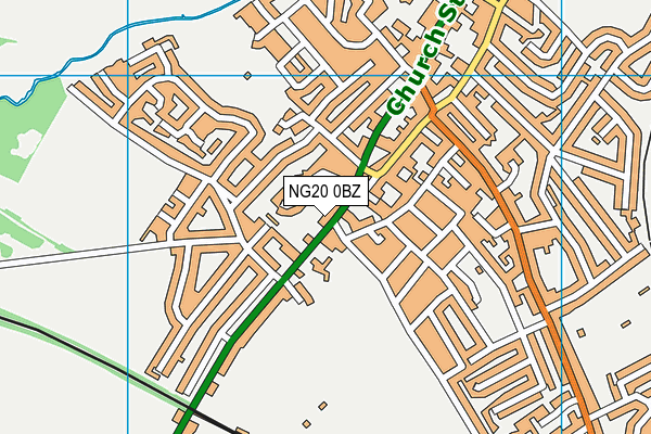 NG20 0BZ map - OS VectorMap District (Ordnance Survey)