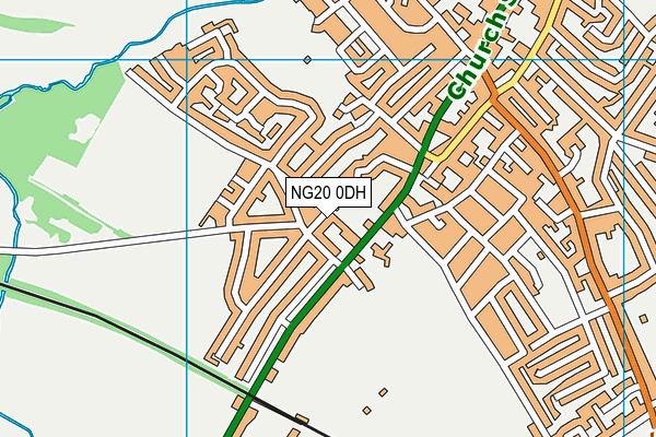 NG20 0DH map - OS VectorMap District (Ordnance Survey)