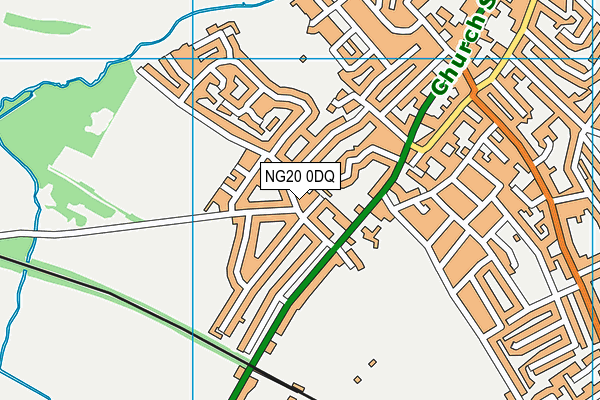 NG20 0DQ map - OS VectorMap District (Ordnance Survey)