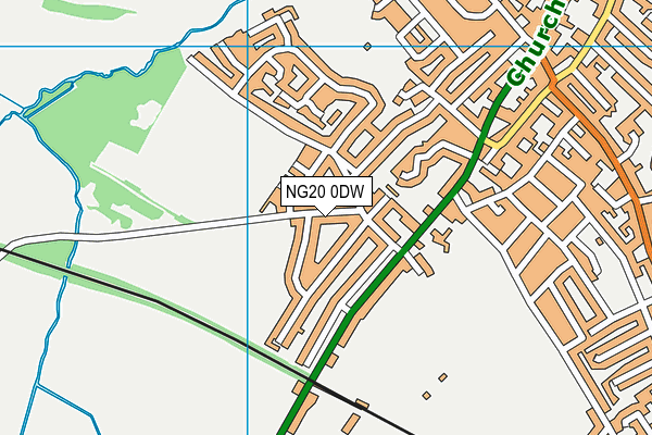 NG20 0DW map - OS VectorMap District (Ordnance Survey)