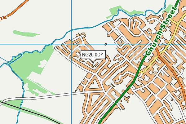 NG20 0DY map - OS VectorMap District (Ordnance Survey)