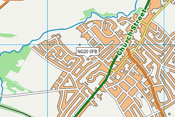 NG20 0FB map - OS VectorMap District (Ordnance Survey)