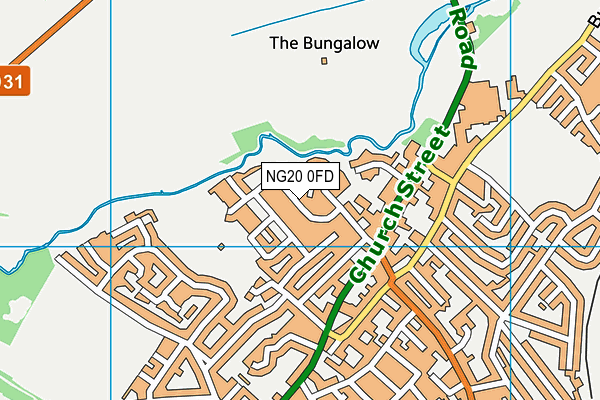 NG20 0FD map - OS VectorMap District (Ordnance Survey)