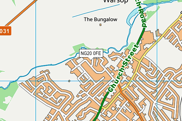 NG20 0FE map - OS VectorMap District (Ordnance Survey)