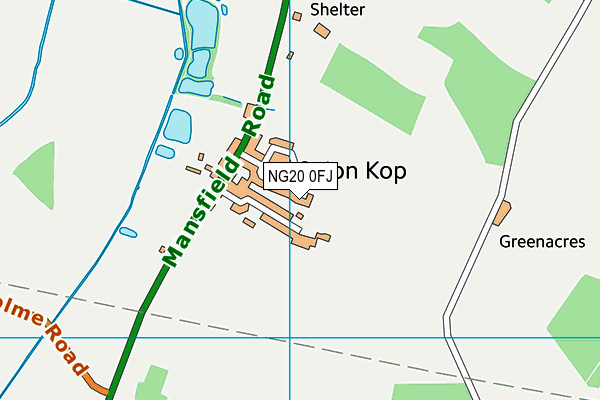 NG20 0FJ map - OS VectorMap District (Ordnance Survey)