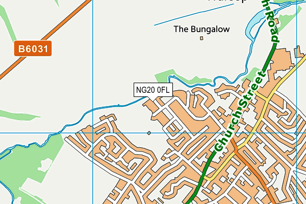 NG20 0FL map - OS VectorMap District (Ordnance Survey)