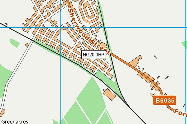 NG20 0HP map - OS VectorMap District (Ordnance Survey)