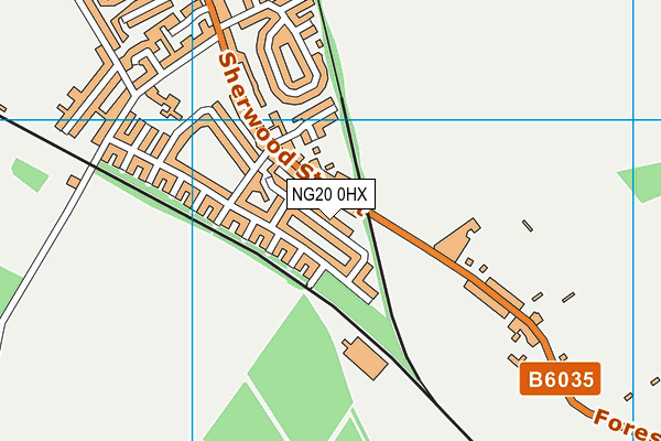 NG20 0HX map - OS VectorMap District (Ordnance Survey)