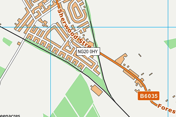 NG20 0HY map - OS VectorMap District (Ordnance Survey)