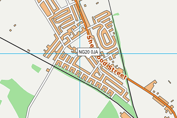 NG20 0JA map - OS VectorMap District (Ordnance Survey)