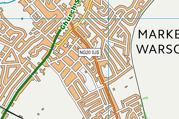 NG20 0JS map - OS VectorMap District (Ordnance Survey)