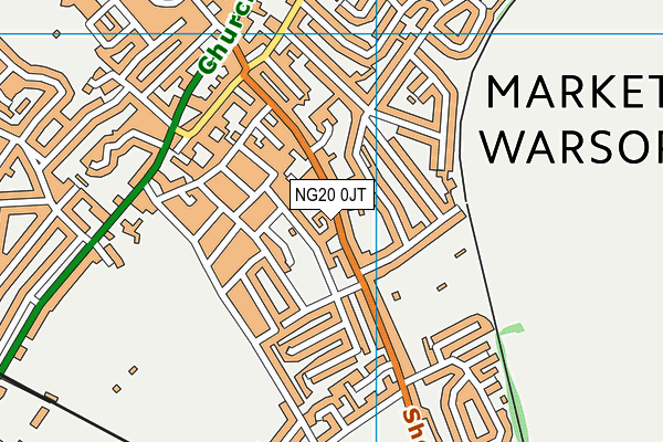 Sherwood Junior School map (NG20 0JT) - OS VectorMap District (Ordnance Survey)