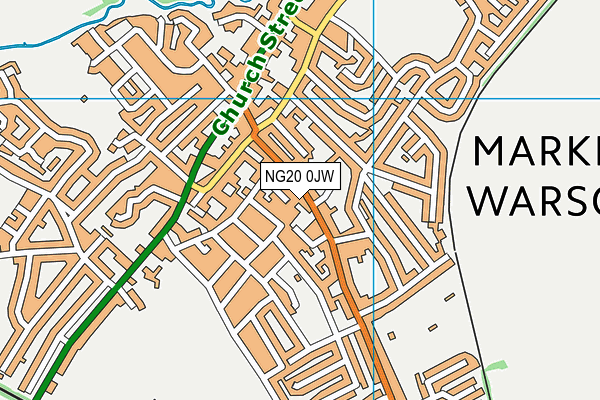 NG20 0JW map - OS VectorMap District (Ordnance Survey)