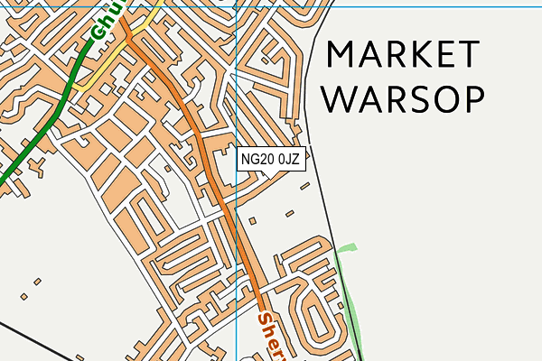 NG20 0JZ map - OS VectorMap District (Ordnance Survey)