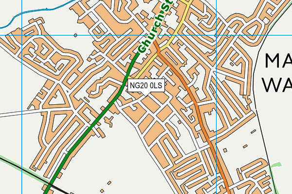 NG20 0LS map - OS VectorMap District (Ordnance Survey)