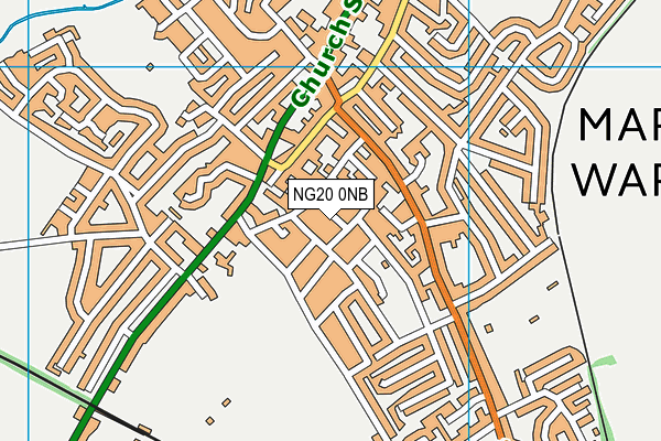 NG20 0NB map - OS VectorMap District (Ordnance Survey)