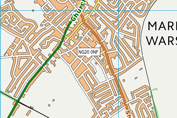 NG20 0NF map - OS VectorMap District (Ordnance Survey)