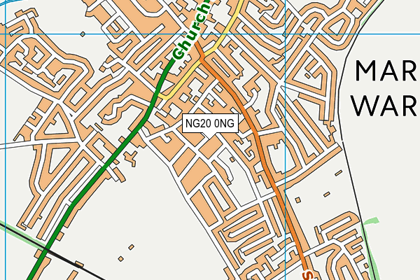 NG20 0NG map - OS VectorMap District (Ordnance Survey)