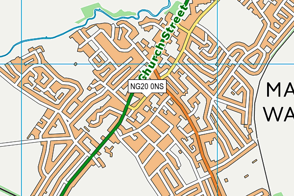 NG20 0NS map - OS VectorMap District (Ordnance Survey)