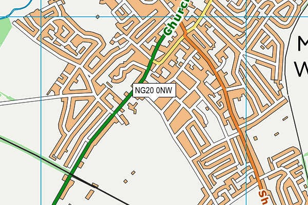 NG20 0NW map - OS VectorMap District (Ordnance Survey)