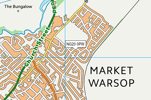 NG20 0PW map - OS VectorMap District (Ordnance Survey)