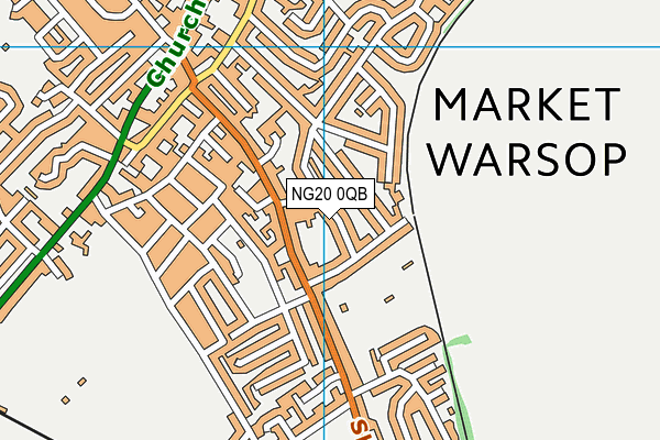 NG20 0QB map - OS VectorMap District (Ordnance Survey)