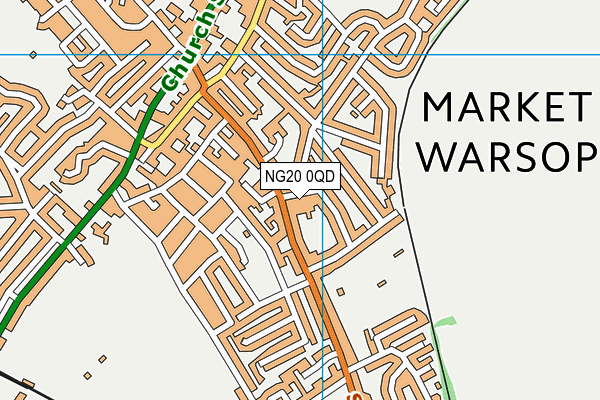 NG20 0QD map - OS VectorMap District (Ordnance Survey)