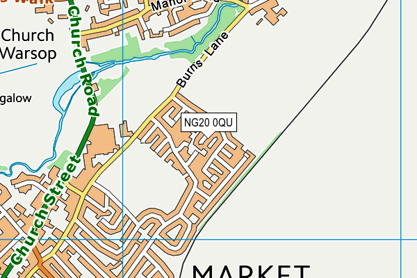 NG20 0QU map - OS VectorMap District (Ordnance Survey)