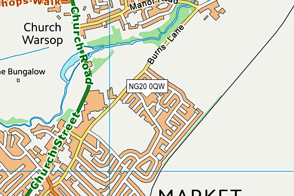 NG20 0QW map - OS VectorMap District (Ordnance Survey)