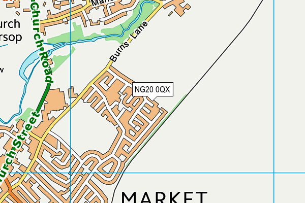 NG20 0QX map - OS VectorMap District (Ordnance Survey)