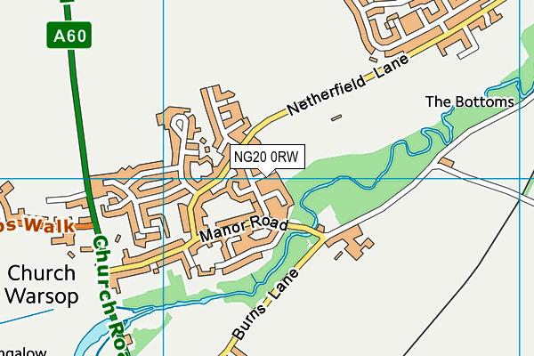 NG20 0RW map - OS VectorMap District (Ordnance Survey)