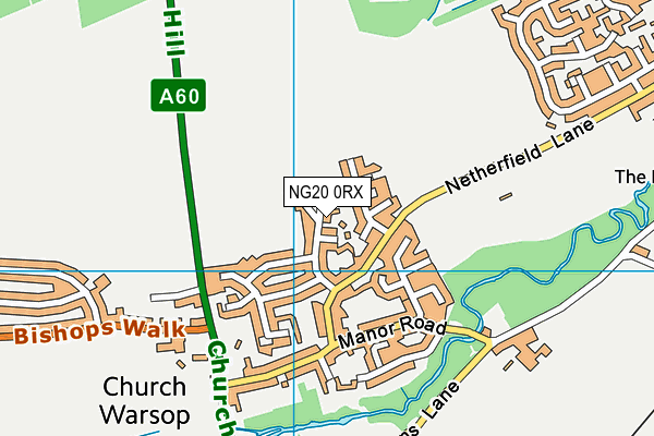 NG20 0RX map - OS VectorMap District (Ordnance Survey)