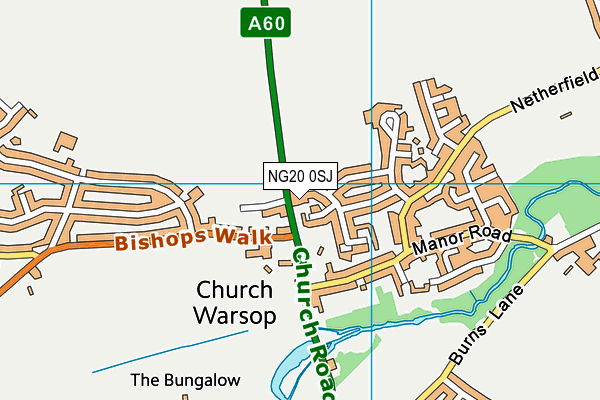 NG20 0SJ map - OS VectorMap District (Ordnance Survey)