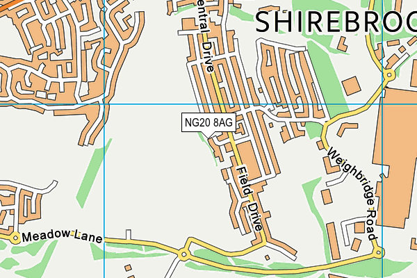 NG20 8AG map - OS VectorMap District (Ordnance Survey)