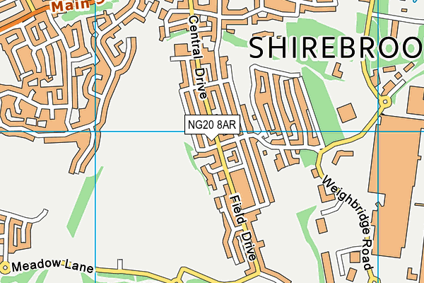 NG20 8AR map - OS VectorMap District (Ordnance Survey)