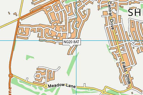 NG20 8AT map - OS VectorMap District (Ordnance Survey)