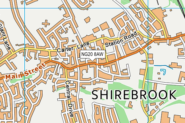 NG20 8AW map - OS VectorMap District (Ordnance Survey)